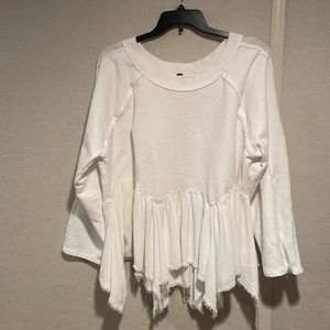 Free People White Flowy Top